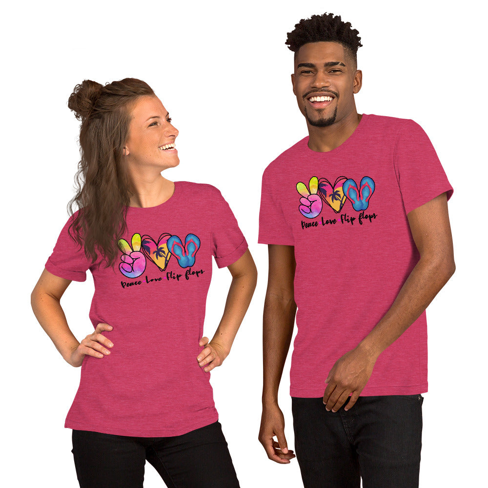 Peace Love Flip Flops 2 - Short-Sleeve Unisex T-Shirt