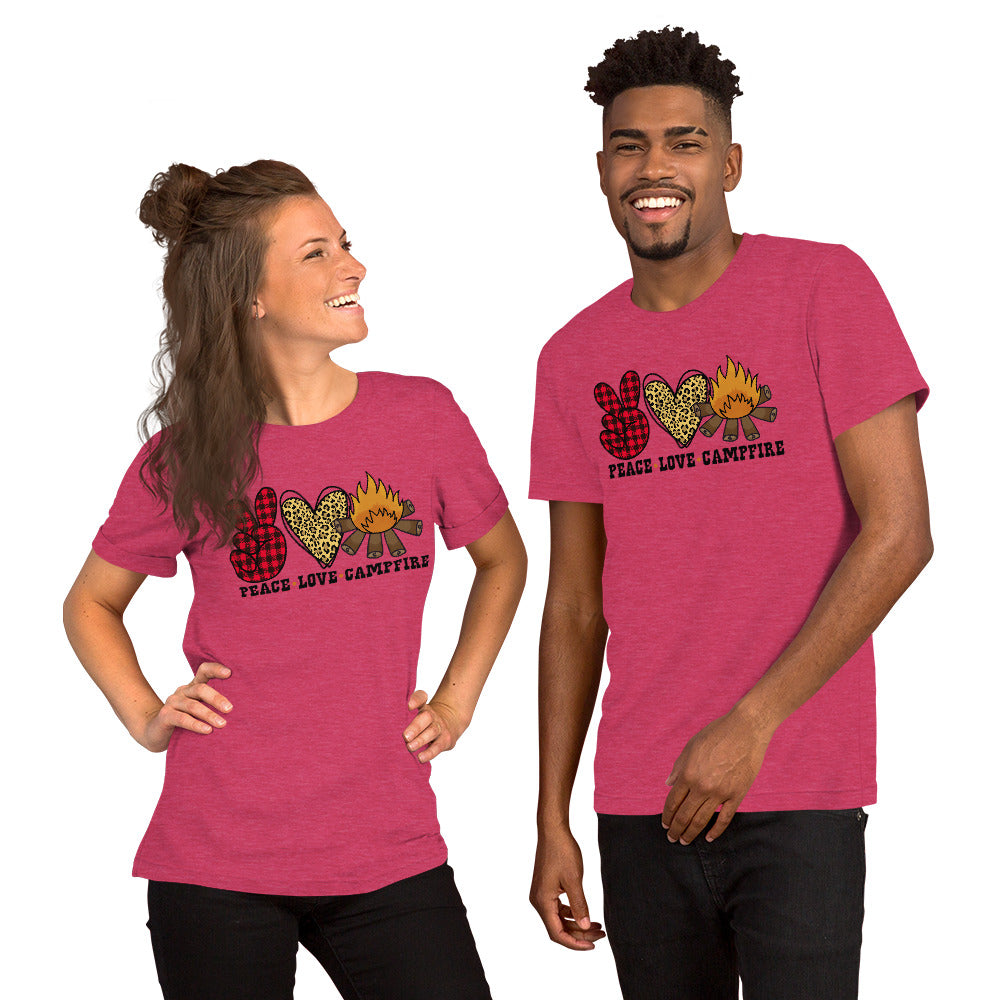 Peace Love Campfire - Short-Sleeve Unisex T-Shirt