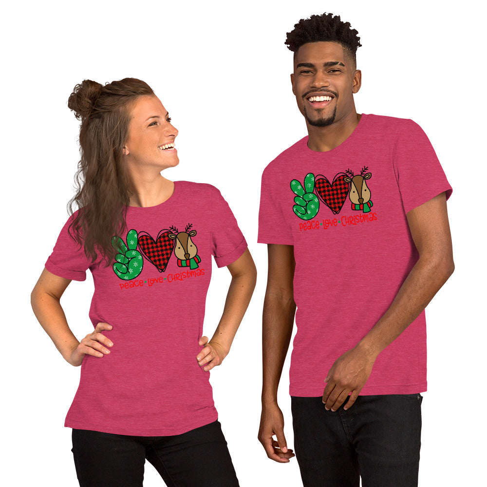 Peace Love Christmas 2 - Short-Sleeve Unisex T-Shirt