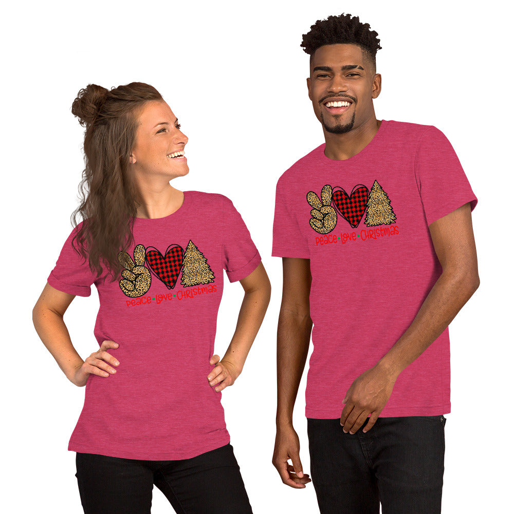 Peace Love Christmas 7 - Short-Sleeve Unisex T-Shirt