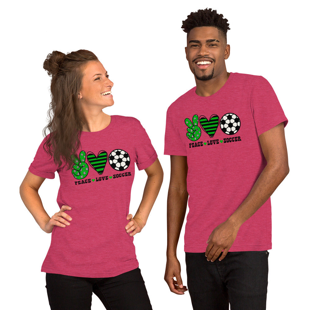 Peace Love Soccer - Short-Sleeve Unisex T-Shirt