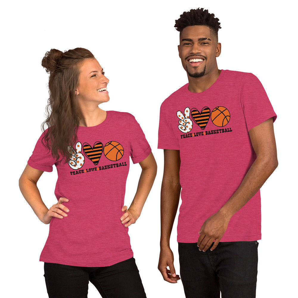 Peace Love Basketball - Short-Sleeve Unisex T-Shirt