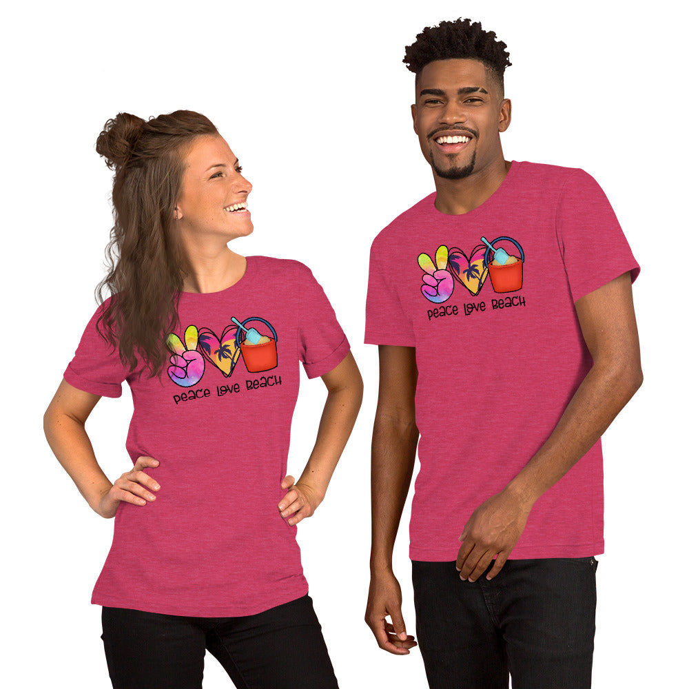 Peace Love Beach - Short-Sleeve Unisex T-Shirt