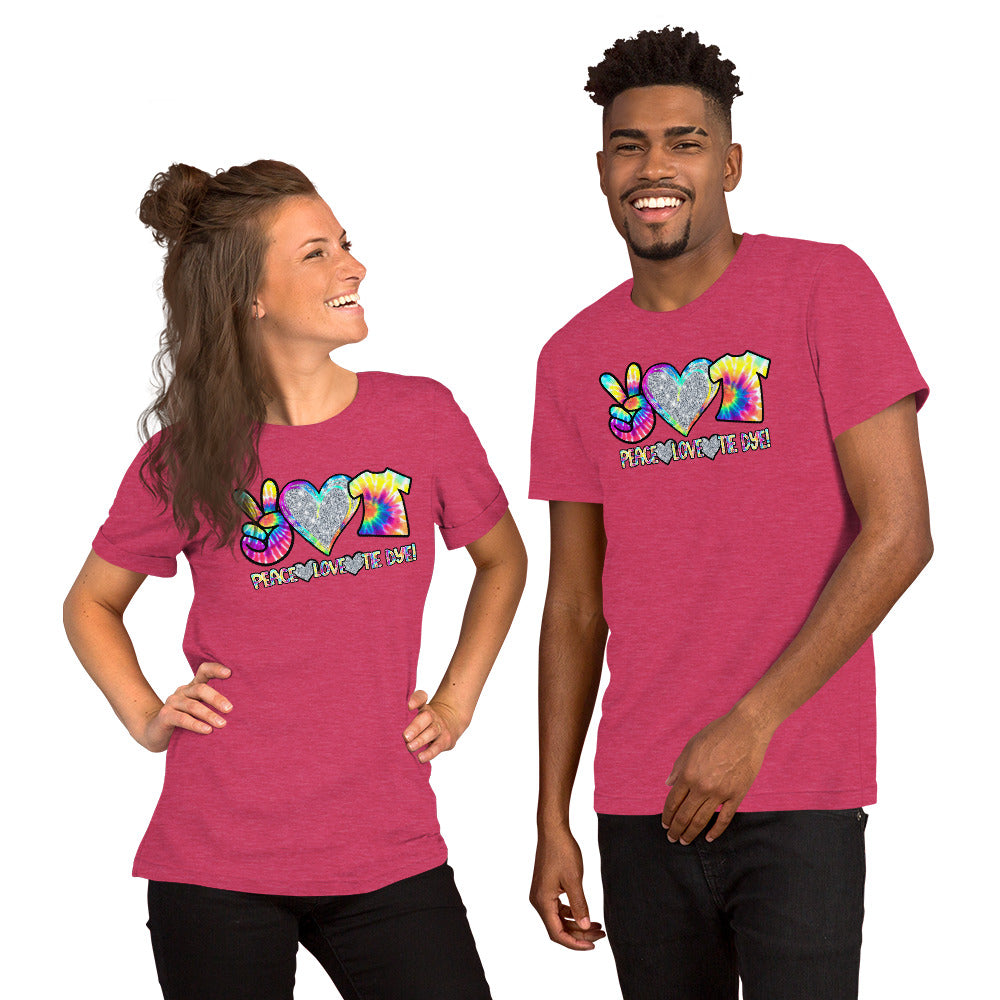 Peace Love Tie Dye - Short-Sleeve Unisex T-Shirt