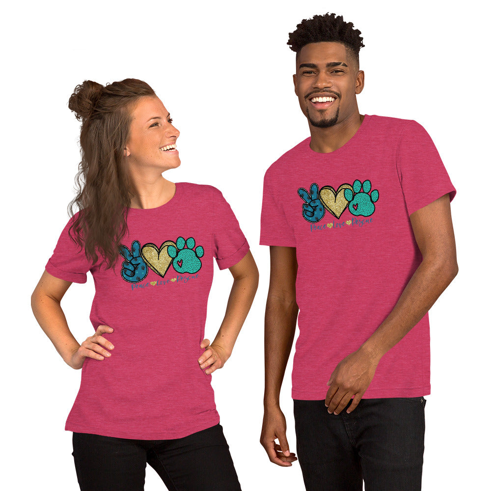 Peace Love Rescue - Short-Sleeve Unisex T-Shirt