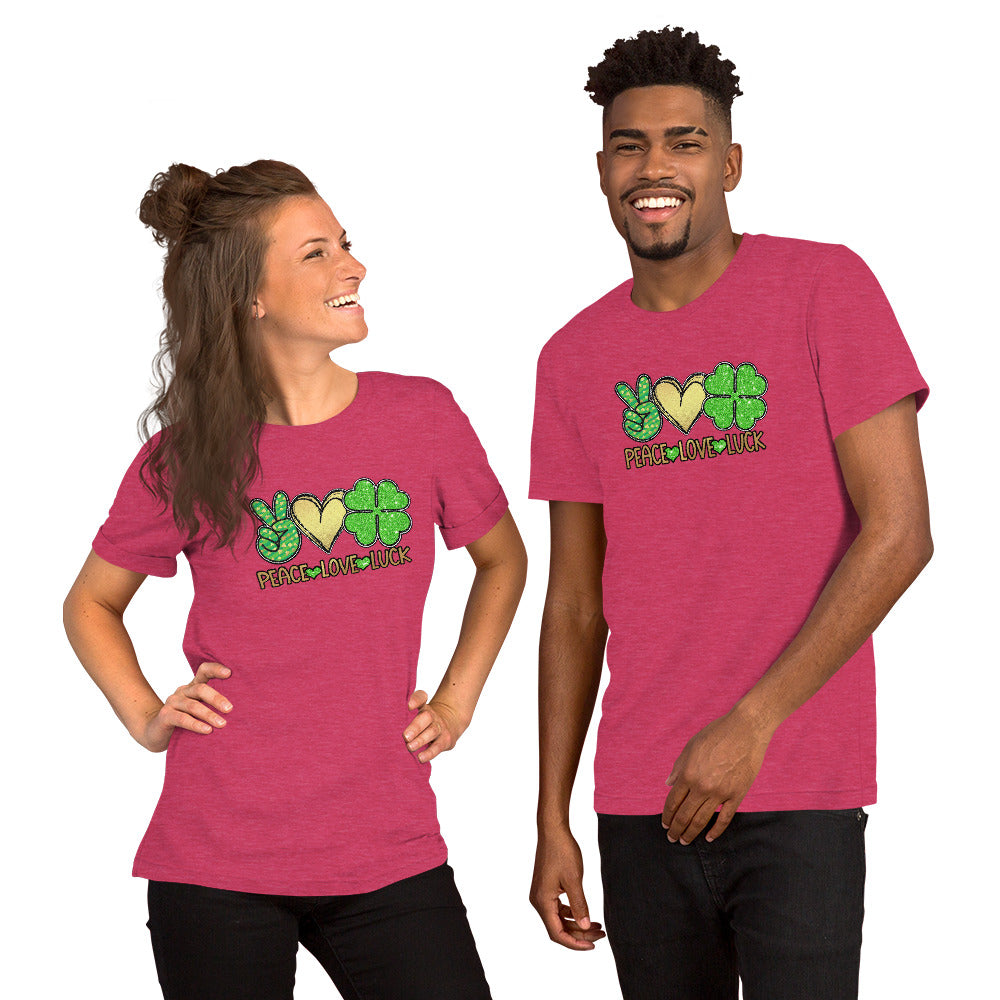 Peace Love Luck - Short-Sleeve Unisex T-Shirt