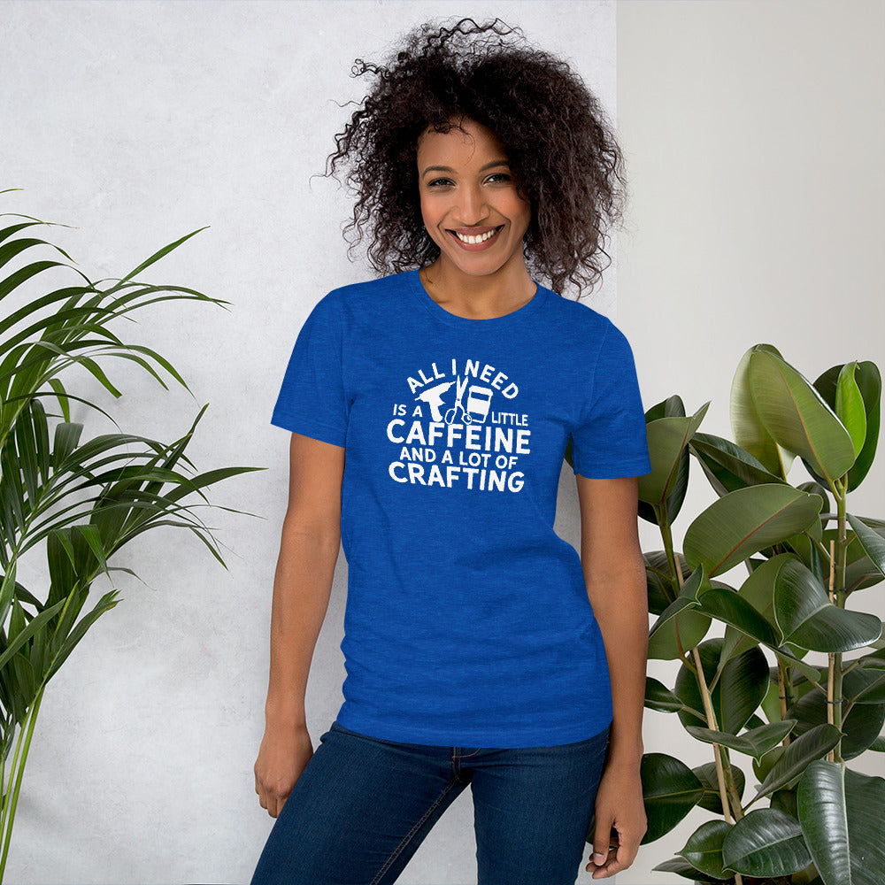 Caffeine And Crafting - wht - Short-Sleeve Unisex T-Shirt