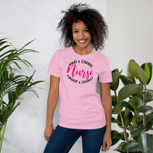 Load image into Gallery viewer, Kind &amp; Caring Nurse Pink - Short-Sleeve Unisex T-Shirt
