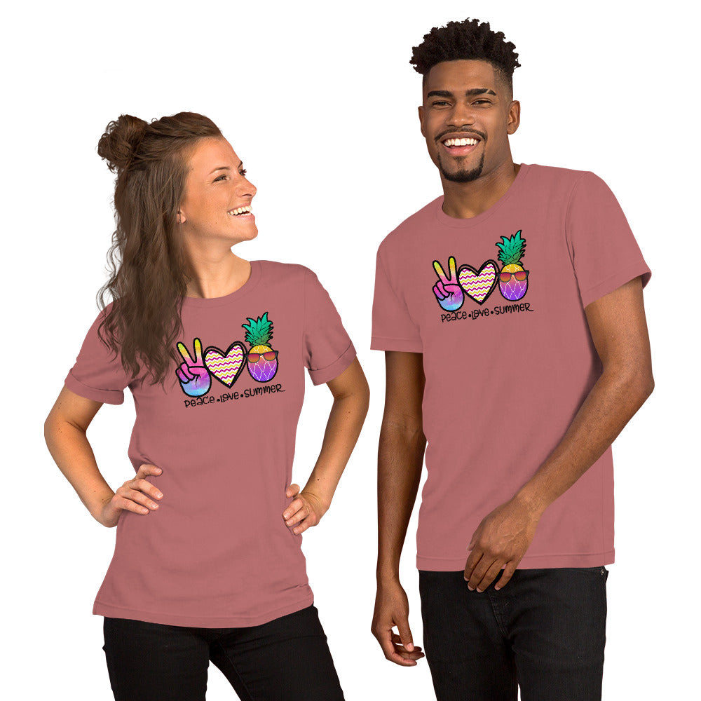 Peace Love Summer 2- Short-Sleeve Unisex T-Shirt