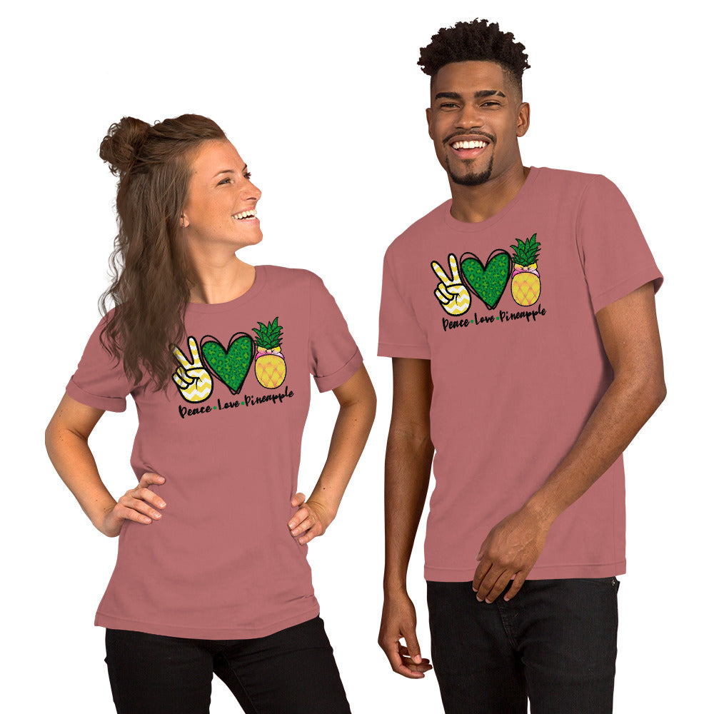 Peace Love Pineapple - Short-Sleeve Unisex T-Shirt