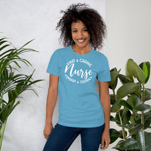 Load image into Gallery viewer, Kind &amp; Caring Nurse White - Short-Sleeve Unisex T-Shirt
