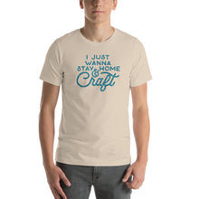 Load image into Gallery viewer, Stay Home And Craft - Aqua - Glitter - Short-Sleeve Unisex T-Shirt
