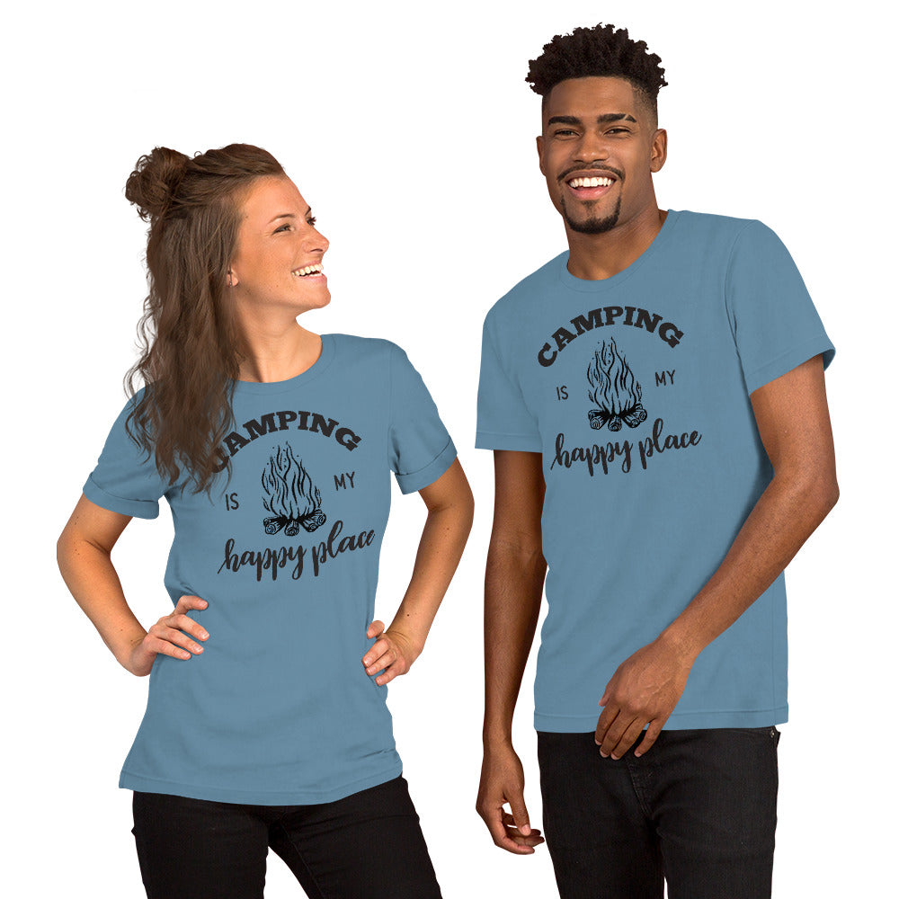 Camping is my Happy Place Short-Sleeve Unisex T-Shirt