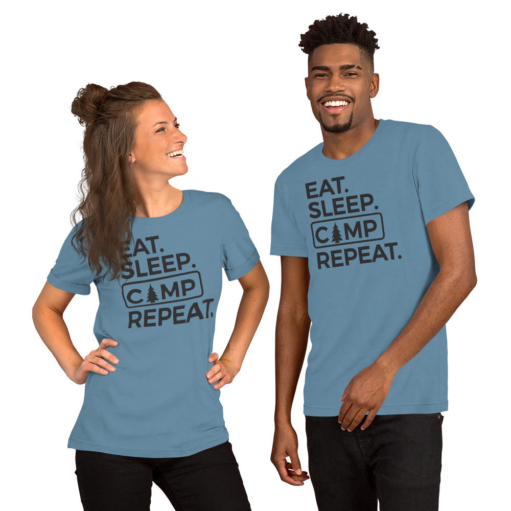 Eat Sleep Camp Repeat Short-Sleeve Unisex T-Shirt