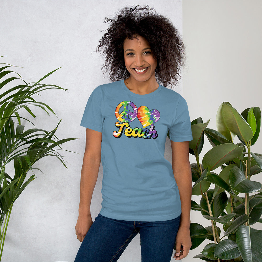 Teach - Teacher - Heart - Peace Short-Sleeve Unisex T-Shirt