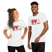 Load image into Gallery viewer, Peace Love Baseball - Short-Sleeve Unisex T-Shirt
