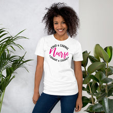 Load image into Gallery viewer, Kind &amp; Caring Nurse Pink - Short-Sleeve Unisex T-Shirt
