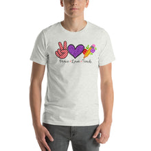 Load image into Gallery viewer, Peace-love-teach - Short-Sleeve Unisex T-Shirt
