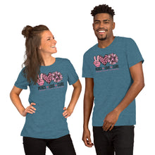 Load image into Gallery viewer, Peace Love Cheer Colorful - Short-Sleeve Unisex T-Shirt
