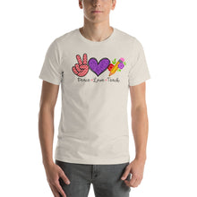 Load image into Gallery viewer, Peace-love-teach - Short-Sleeve Unisex T-Shirt
