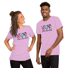 Load image into Gallery viewer, Peace Love Pray Tie Dye Colorful - Short-Sleeve Unisex T-Shirt
