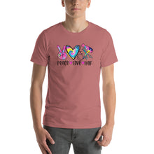 Load image into Gallery viewer, Peace Love Hair Tie Dye Colorful - Short-Sleeve Unisex T-Shirt
