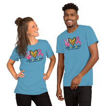 Load image into Gallery viewer, Peace Love Cure Breast Cancer Leopard - Short-Sleeve Unisex T-Shirt
