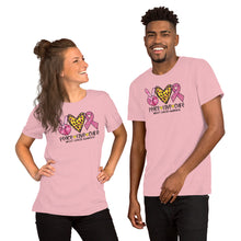 Load image into Gallery viewer, Peace Love Cure Breast Cancer Leopard - Short-Sleeve Unisex T-Shirt
