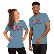 Load image into Gallery viewer, Peace Love Cheer Colorful - Short-Sleeve Unisex T-Shirt
