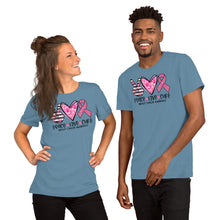 Load image into Gallery viewer, Peace Love Cure Breast Cancer Tie Dye - Short-Sleeve Unisex T-Shirt
