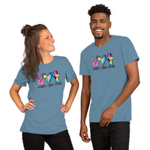 Load image into Gallery viewer, Peace Love Pray Tie Dye Colorful - Short-Sleeve Unisex T-Shirt
