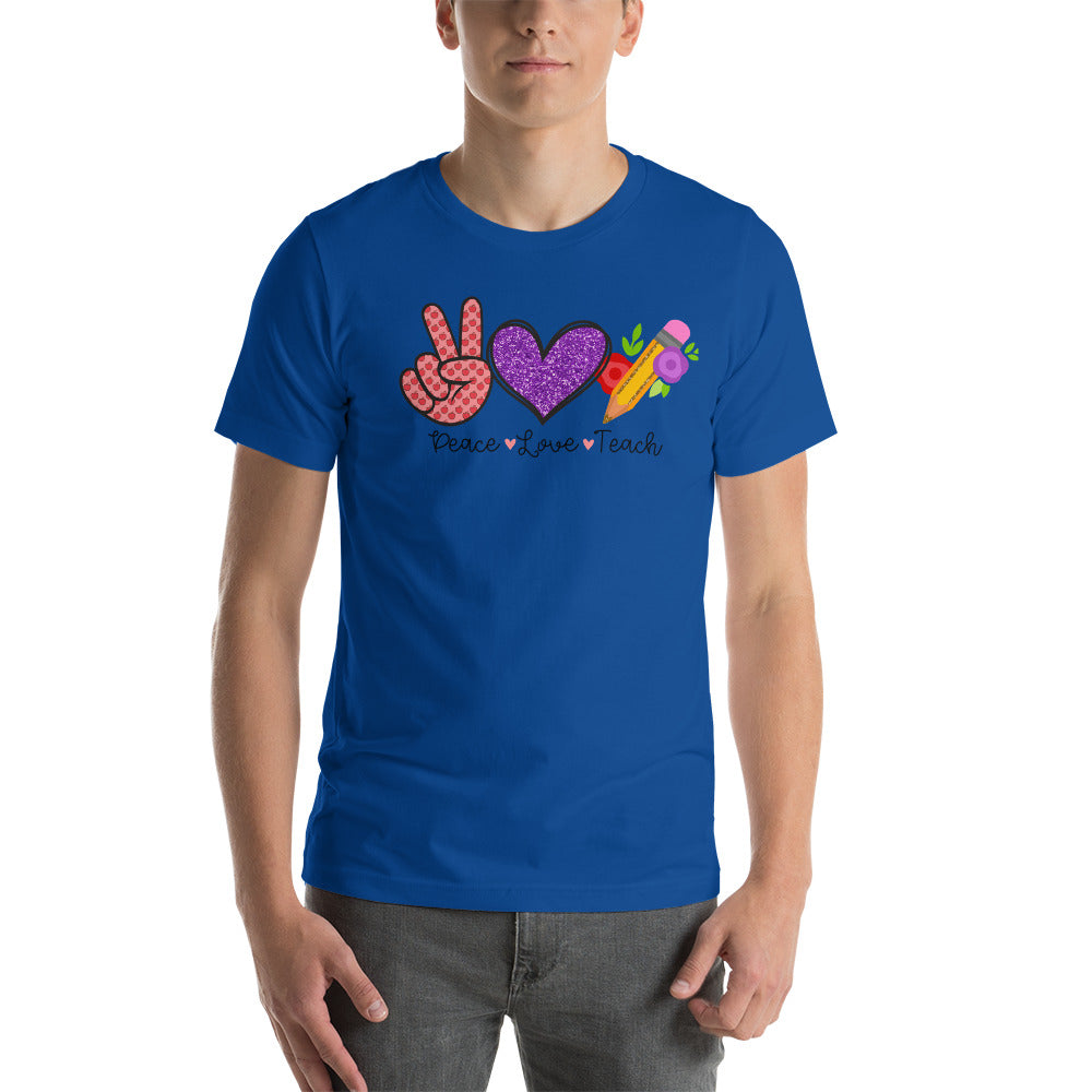 Peace-love-teach - Short-Sleeve Unisex T-Shirt