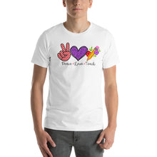 Load image into Gallery viewer, Peace-love-teach - Short-Sleeve Unisex T-Shirt
